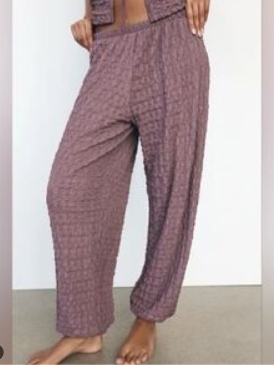 Zara Pants - Zara Textured Cozy Lounge Pants in black